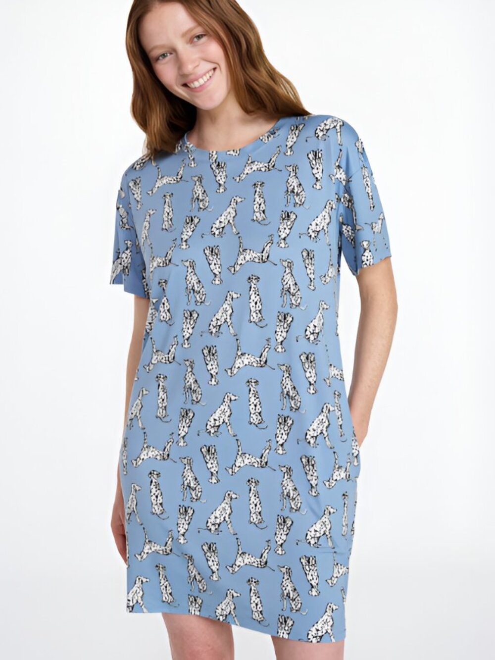 New Women's 2X-3X Dalmatian Dogs Nightgown w/ Pockets